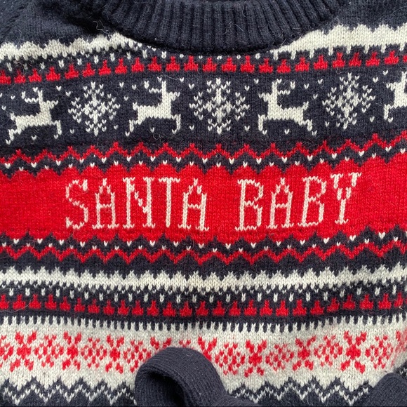 🎄 H&M ‘SANTA BABY’ NAVY MULTI CHRISTMAS KNIT MIDI DRESS! - Picture 7 of 11